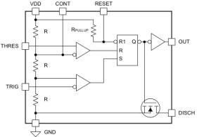 High-speed CMOS timer with integrated reset pull up