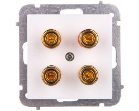 Sentia Gniazdo głośnikowe podwójne białe 1458-10