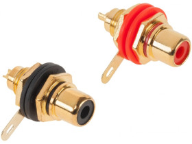 Gniazdo RCA złote montaż HQ Cabletech