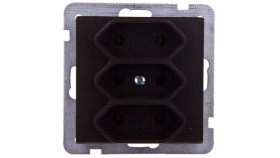 Sonata Gniazdo Potrójne B/U 2,5A Euro Czekoladowy Metalik Gp-3R/M/40