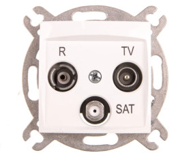 CARLA Gniazdo antenowe R-TV-SAT 10dB białe 1761-10
