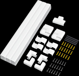 KAB0110 Cable channel set, wall installation, 67pcs, white