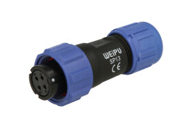 Gniazdo; SP1310/S4I-N; 4 tory; lutowany; 0,75mm2; 4-6,5mm; SP13; na przewód; IP68; 5A; 200V; Weipu; RoHS