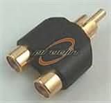 CINCH ROZGAŁĘŹNIK 1xWTYK/2xGNIAZDO (Au)