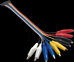 Development board jumper cable, 10-pin to alligator clip, 20 cm