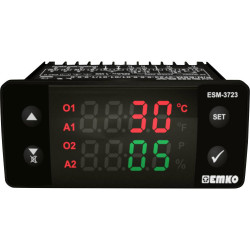 Emko ESM-3723.2.1.5.0.1/01.01 Temp Controller Dual Display Pt100 5A Relay