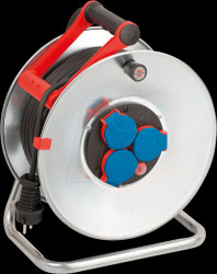 1198590 Cable reel Garant S, 50 m, 3 x earthed socket, IP44, metal