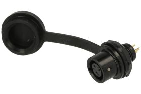 Gniazdo; SA612/S3B; 3 tory; proste; lutowany; 0,5mm2; 3,5-4mm; SA6; na panel; 6mm; push-pull; aluminium anodowane; czarny; IP67;