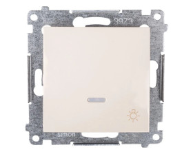 Simon 54 Przycisk /światło/ z podświetleniem, szybkozłącza, kremowy DS1L.01/41