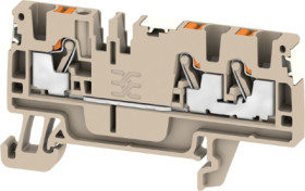 Through terminal block, push-in connection, 2.5 mm², 24 A, 8 kV, dark beige, 2674720000