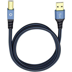 Oehlbach 9346 USB Plus B USB 2.0 Cable A to B 10m Gold Plated Blue