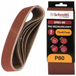 Pas bezkońcowy taśma papier ścierny P80 75x457mm 5szt Schmith