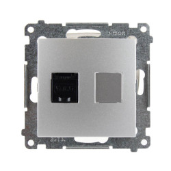 Gniazdo komputerowe RJ45 pojedyncze srebrne D61.01/43 Kontakt Simon54