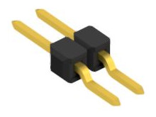 Pin header, 2 pole, pitch 2.54 mm, straight, black, 10050141