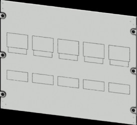 Aperture, rectangular, sheet steel, (W x H x D) 800 x 550 x 10 mm, light gray, 8PQ2055-8BA11