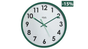 Zegar Zielony Ścienny Analogowy Nie Nie, Z recyklingu, Akumulator Orium