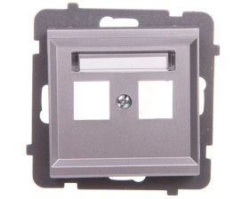 SONATA Obudowa gniazda podwójnego srebro mat GPK-2R/p/38