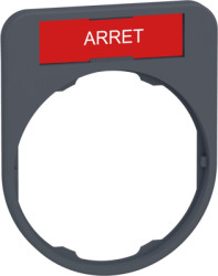 Label holder, printed with “ARRET”, for Harmony XB4F/XB5F, ZBYF2104C0