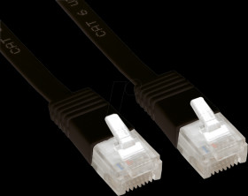 95382 Flat patch cable, UTP, Cat.6, black, 1.5m