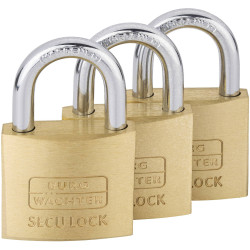 Burg W&#xE4;chter 15291 CASTLE MONITOR Padlock Set Brass 37.60mm Keyed-Alike