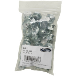 Pressol 16 809 Flat Lubricating Nipple M8 x 1-VZ 25 pcs G 1/8&#x27;&#x27;-VZ