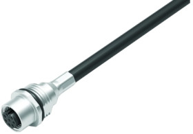 Panel socket, M12, 8 pole, cable connection, screw locking, straight, 70 3482 785 08