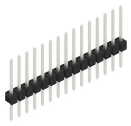 Pin header, 15 pole, pitch 2.54 mm, straight, black, 10046488
