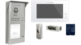 Wideodomofon Vidos Duo S1101a/M1021w-2 + Przycisk + Elektrozaczep