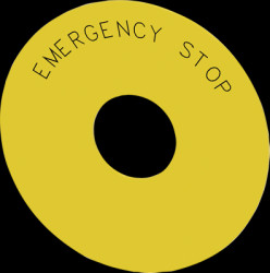 Label, for emergency stop pushbutton, 3SU1900-0BC31-0DA0