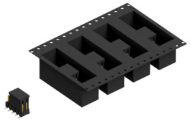 Pin header, 10 pole, pitch 2.54 mm, angled, black, 10132018