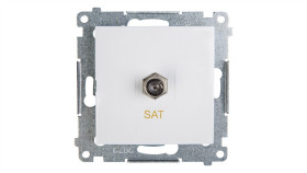 Simon 54 Gniazdo Antenowe Pojedyncze Sat Białe Dasf1.01/11