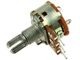 Potencjometr obrotowy 50k ohm liniowy z wyłącznikiem, oś 6x15mm, raster 5mm; B50k