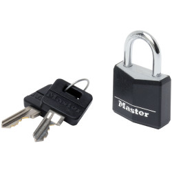 Master Lock 9130EURDBLK Aluminium Black Vinyl Cover 30mm Padlock 4-Pin