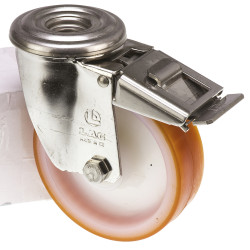 Koło samonastawne średnica kabla 100mm Otwór na śrubę LAG 150kg wysokość całkowita 128mm