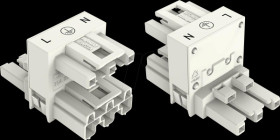 770-683 WINSTA® MIDI, 3-pin h-distributor, 1x plug / 2x socket