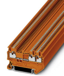 Through terminal block, push-in connection, 0.14-1.5 mm², 3 pole, 17.5 A, 6 kV, orange, 3208157