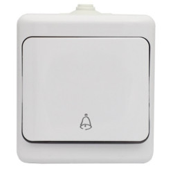 BRYZA biały Przycisk dzwonek IP54 180404 KOS