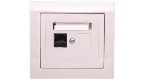 Kier Gniazdo Komputerowe Pojedyncze Rj45 Kat.5E Beżowe Gpk-1W/K/01