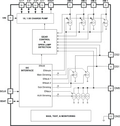 High efficiency charge pump for 7 WLEDs with I2C interface with 0x77 I2C slave address