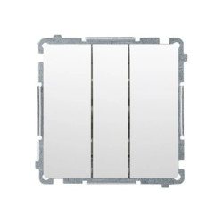 Simon Basic Łącznik potrójny z podświetleniem LED (moduł) 10AX, 250V~, szybkozłącza, biały BMW31L.01/11