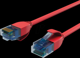 BS08-22304 Patch cable Cat.6 U/UTP slim, red 0.3 m
