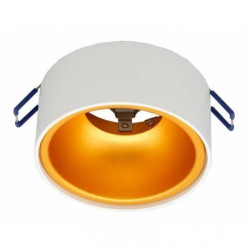 Oprawa MINI GOLDI-W/G WPUST biała ze złotym ringiem Gu10 okrągła sufitowa wpuszczana