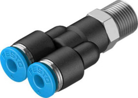 Złączka pneumatyczna Wciskane 4 mm Wciskane 4 mm Festo Adapter gwintowany rozgałęźny R 1/8 męskie