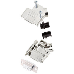 Encitech 6355-8009-11 D-Sub Receptacle set 9 Pins 45&#xB0; Solder Bucket