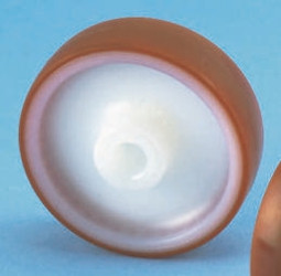 Kółko do wózka, Lite, Poliuretan, Brązowy, Biały, obc.: 160kg, śred.: 100mm, szer.: 30mm