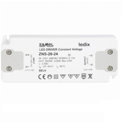 Zasilacz 24V 0,8A 20W slim DC ZNS-20-24 ZAMEL