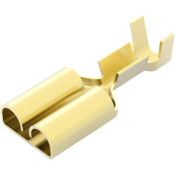 Uninsulated flat plug sleeve, 6.35 x 0.81 mm, 0.32 to 1.04 mm², AWG 22 to 17, brass, 1989879-1