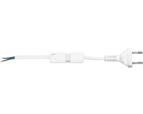 Przewód przyłączeniowy z wyłącznikiem 300cm biały SP/W-300/2X0,75/WOR-BIA YNS10000521