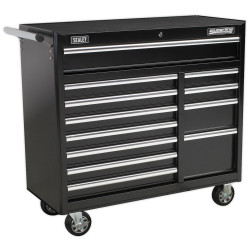 Sealey AP41120B Rollcab 12 Drawer with Ball Bearing Runners Heavy-duty - Black