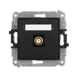 ICON Mechanizm gniazda antenowego pojedynczego typu F (SAT) pozłacany czarny mat 12IGF-1.1